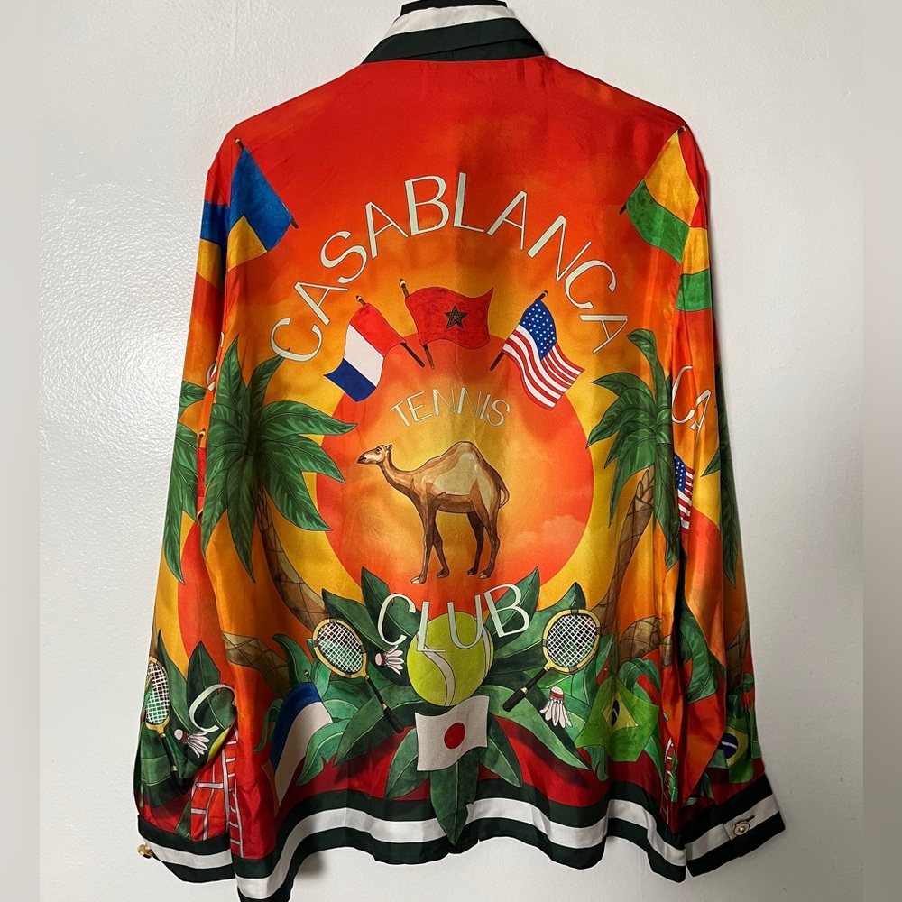 Casablanca Tennis Club Sunset Silk Shirt XXL